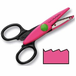 Folia 789 - Konturen-Bastelschere, pink mit Zackenschnitt kurz