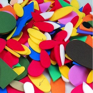 Moosgummi-Teile, gemischt, 75 Stück