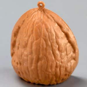 Kunststoff-Nussschale mit Öse 40x35mm - ideal zum Basteln von Miniatur-Krippen - 1x halbe Schale