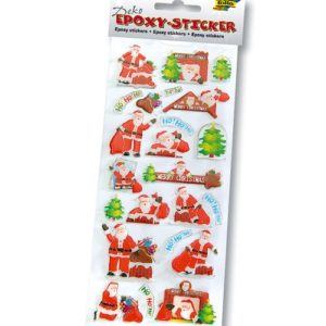3D Deko Epoxy-Sticker Weihnachtsmänner 23 Stück - Folia 16203