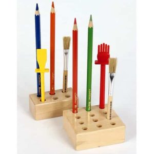 Pinselhalter Stiftehalter Stiftständer aus Holz für 12 Stifte oder Pinsel