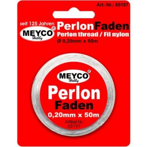 Perlonfaden klar transparent 0,2mm 50m