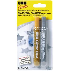 UHU Creativ Glitzerkleber Gold / Silber 2x20ml - UHU 44120