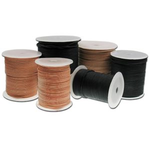 50m Rolle Lederschnur Lederband Lederriemen rund - Lederrundriemen natur 1mm Durchmesser