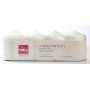 Eika Kerzen - Stumpenkerzen creme / champagner 80/60mm, 4er Packung