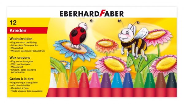 Eberhard Faber Wachsmalkreiden 524010 - 12 Wachsmalstifte im Kartonetui