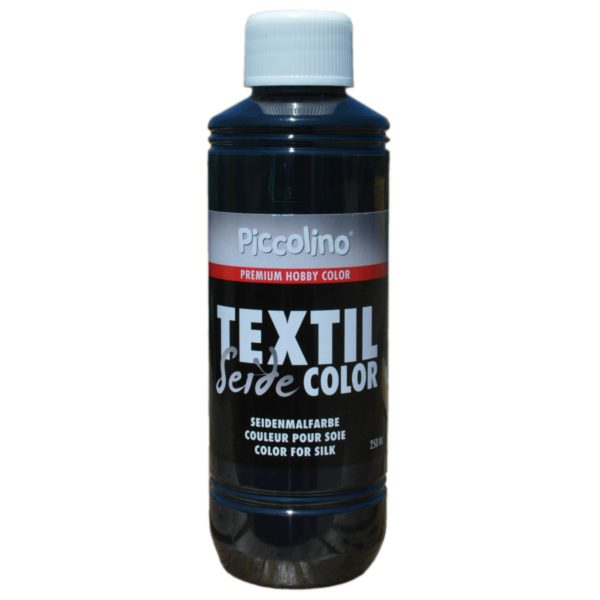 Seidenmalfarbe bügelfixierbar 250ml schwarz, Piccolino Textilfarbe für Seide