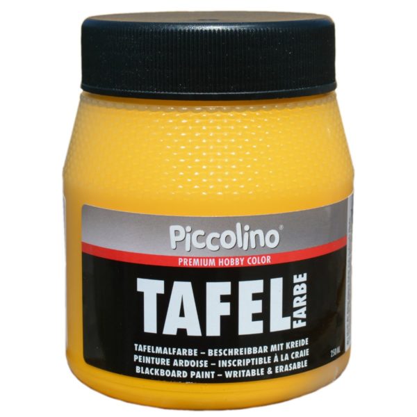 Tafelfarbe Gelb 250ml - Piccolino Tafellack bunt für Holz, Karton, Wand | Bejol Bastelshop