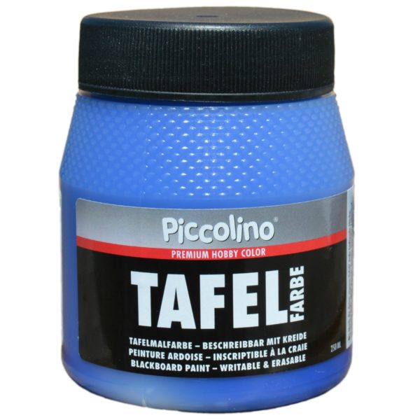 Tafelfarbe Blau 250ml - Piccolino Tafellack bunt für Holz, Karton, Wand | Bejol Bastelshop