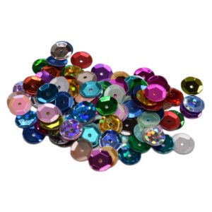 Pailletten 6mm rund gewölbt - bunt gemischt - zum Annähen, 30g (ca. 2500 Stück)