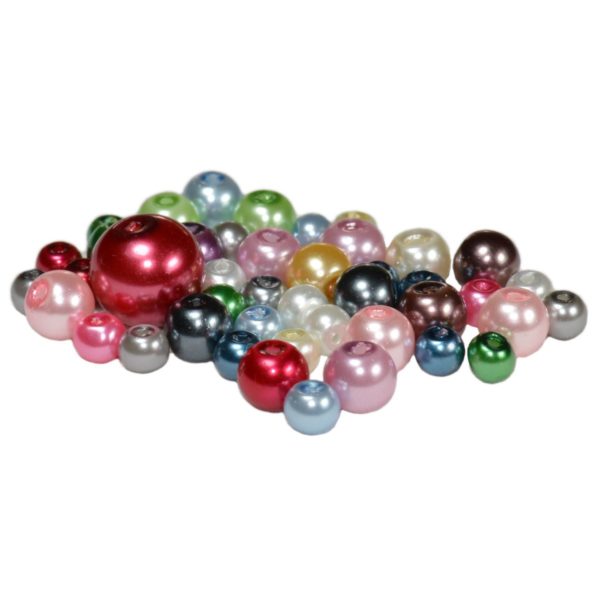 Wachsperlen Bunt Mix Ø 4-6-8-10mm - 130g (ca. 480 Stück) | Bejol Bastelshop