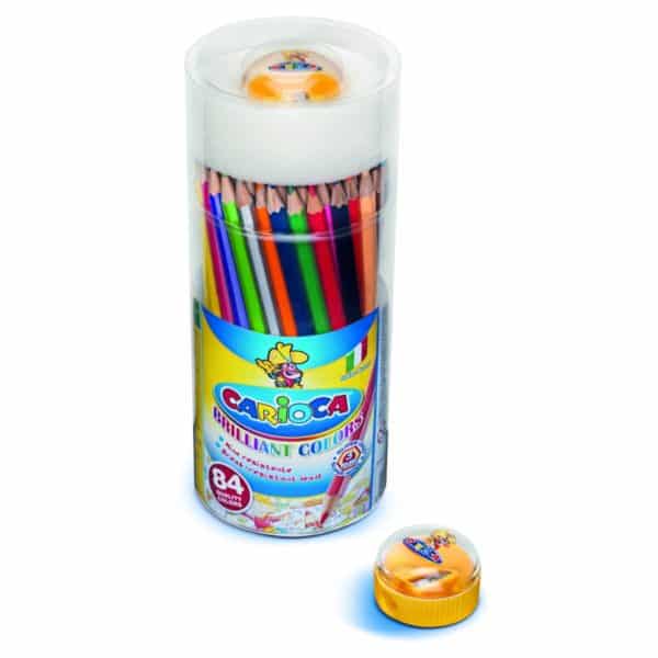 CARIOCA Buntstifte - Set mit 84 Stück Farbstifte in praktischer Kunststoff-Dose | Bejol Bastelshop