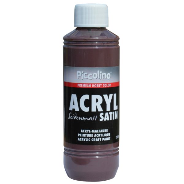 Acrylfarbe seidenmatt Braun 250ml Flasche - Piccolino Acryl Satin, Premium Hobby Color | Bejol Bastelshop