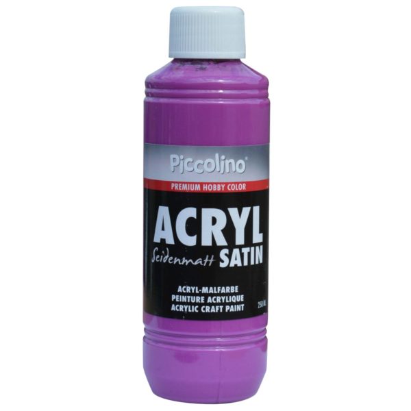 Acrylfarbe seidenmatt Fuchsia / Lila 250ml Flasche - Piccolino Acryl Satin, Premium Hobby Color | Bejol Bastelshop