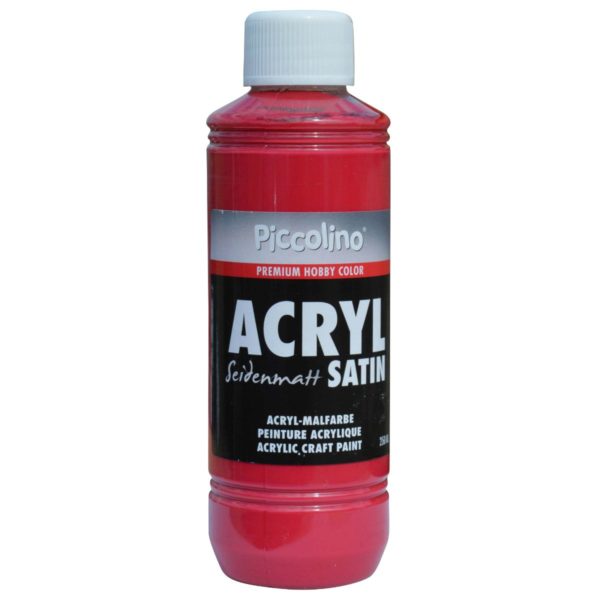 Acrylfarbe seidenmatt Karminrot 250ml Flasche - Piccolino Acryl Satin, Premium Hobby Color | Bejol Bastelshop