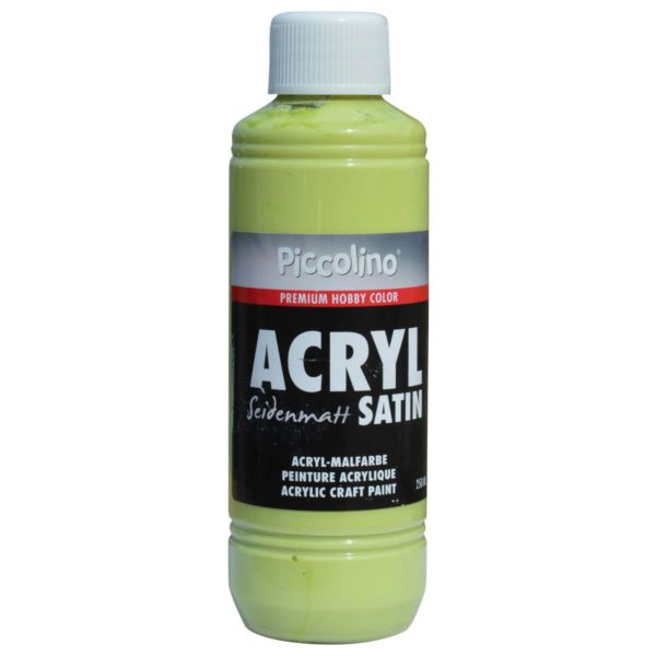 Acrylfarbe seidenmatt Kiwi 250ml Flasche - Piccolino Acryl Satin, Premium Hobby Color | Bejol Bastelshop
