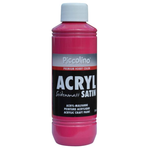 Acrylfarbe seidenmatt Primär-Rot 250ml Flasche - Piccolino Acryl Satin, Premium Hobby Color | Bejol Bastelshop