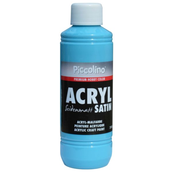 Acrylfarbe seidenmatt Türkis 250ml Flasche - Piccolino Acryl Satin, Premium Hobby Color | Bejol Bastelshop