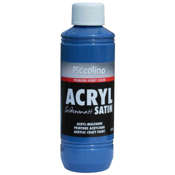Acrylfarbe seidenmatt Ultramarinblau 250ml Flasche - Piccolino Acryl Satin, Premium Hobby Color | Bejol Bastelshop