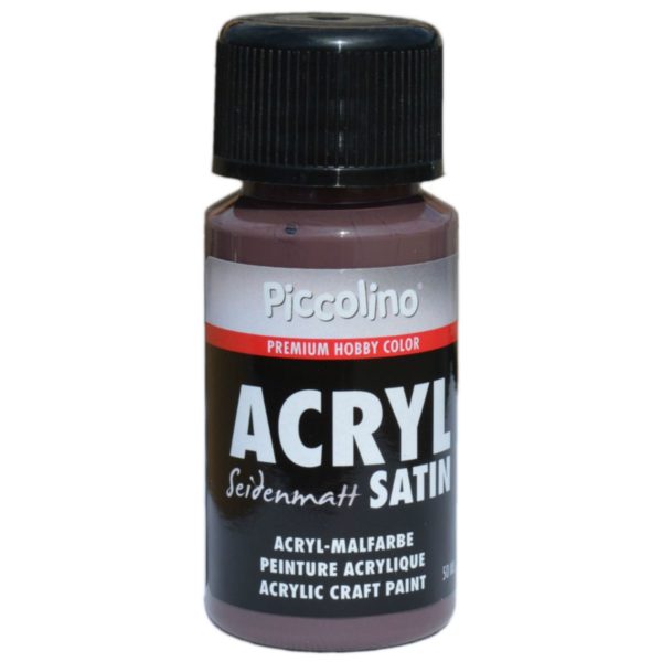 Acrylfarbe seidenmatt, Braun 50ml - Piccolino Acryl Satin - Premium Hobby Color | Bejol Bastelshop