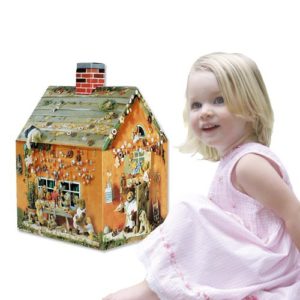Karton Adventskalender Großes Bärenhaus, 24 Schachteln zum Befüllen, 25x24x30cm