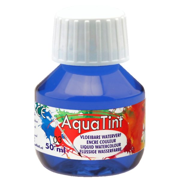 Flüssige Wasserfarbe AquaTint - dunkelblau, 50ml Flasche | Bejol Bastelshop