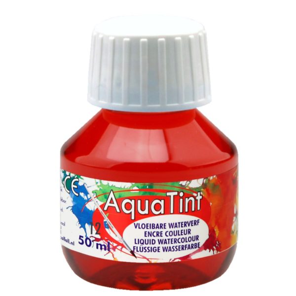 Flüssige Wasserfarbe AquaTint - dunkelrot, 50ml Flasche | Bejol Bastelshop