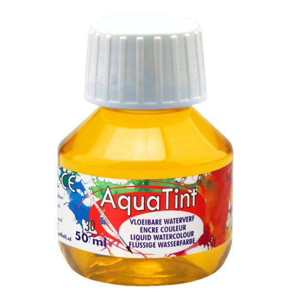 Flüssige Wasserfarbe AquaTint - gelb, 50ml Flasche