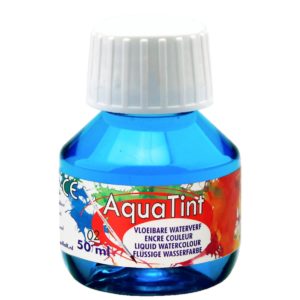 AquaTint hellblau 50ml, hochpigmentierte, flüssige Wasserfarbe