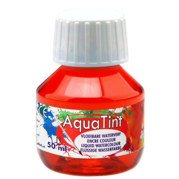 Flüssige Wasserfarbe AquaTint - hellrot, 50ml Flasche | Bejol Bastelshop