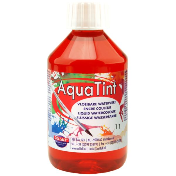 Flüssige Wasserfarbe AquaTint - Farbe hellrot - 250ml Flasche | Bejol Bastelshop