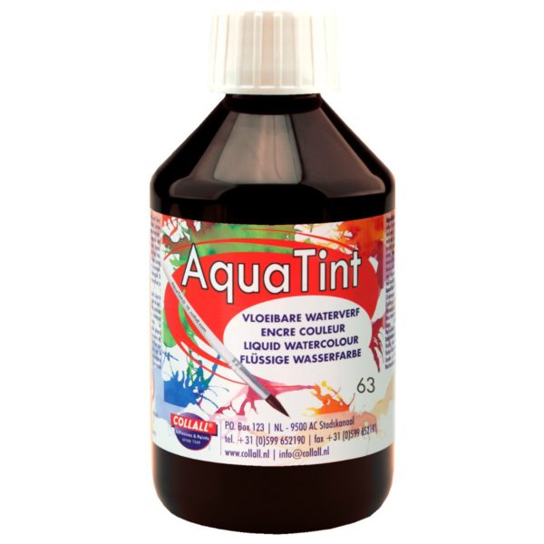 Flüssige Wasserfarbe AquaTint - Farbe schwarz - 250ml Flasche | Bejol Bastelshop