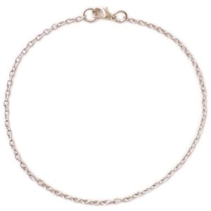 Armband Kette versilbert - Charm Armband für Anhänger, 20cm Ø 2mm, nickelfrei
