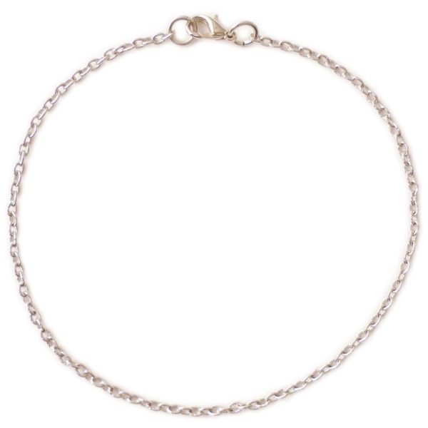 Armband Kette versilbert - Charm Armband für Anhänger, 20cm Ø 2mm, nickelfrei | Bejol Bastelshop