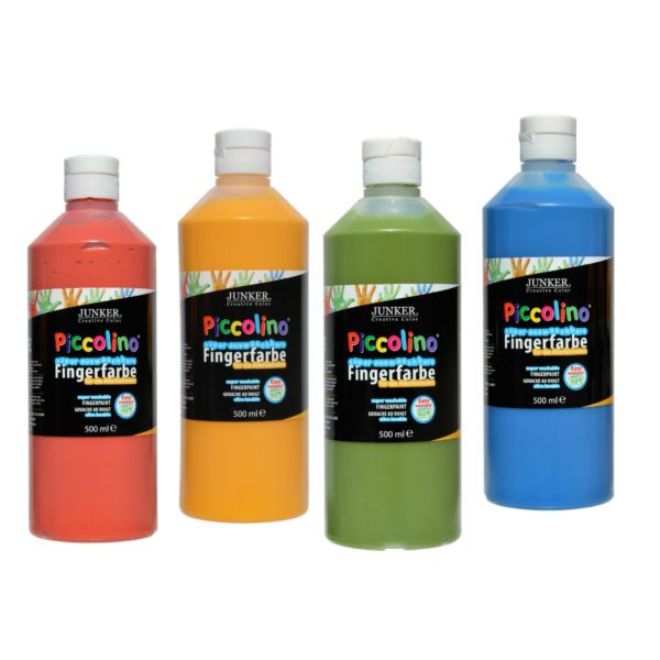 Piccolino Fingerfarben Set 4x500ml, super auswaschbar & abwaschbar | Bejol Bastelshop