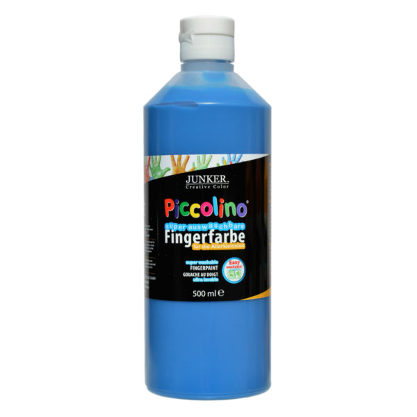 Abwaschbare Fingerfarbe - Piccolino Fingermalfarbe blau, Flasche 500ml | Bejol Bastelshop