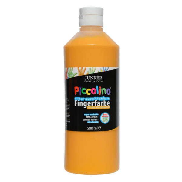 Abwaschbare Fingerfarbe - Piccolino Fingermalfarbe gelb, Flasche 500ml | Bejol Bastelshop