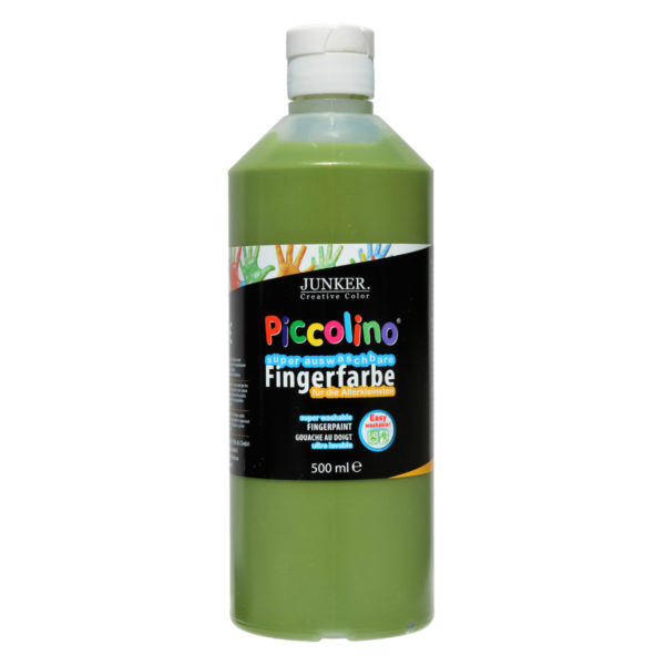 Abwaschbare Fingerfarbe - Piccolino Fingermalfarbe grün, Flasche 500ml | Bejol Bastelshop