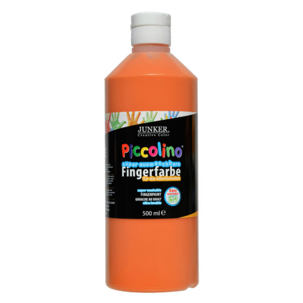 Abwaschbare Fingerfarbe - Piccolino Fingermalfarbe orange, Flasche 500ml | Bejol Bastelshop