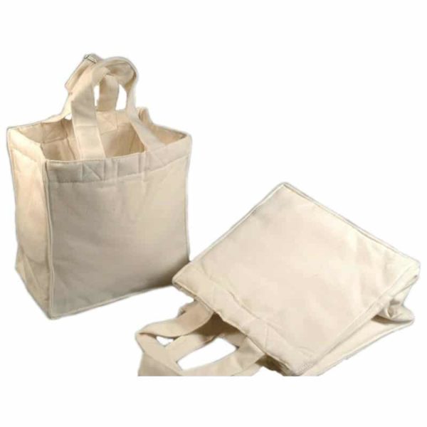 Canvas Tasche Rohling - Baumwolltasche unbedruckt zum Bemalen, 19x18x12cm