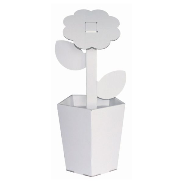 Blume aus Karton / Pappe blanko weiß zum Basteln und Bemalen, Höhe 35cm | Bejol Bastelshop