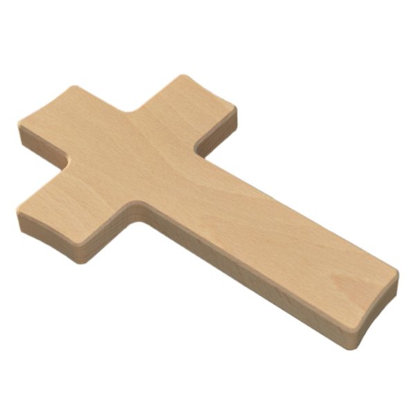 Blanko Holzkreuz asymmetrisch 15x9cm - Wandkreuz zum Basteln Bemalen Selbstgestalten | Bejol Bastelshop