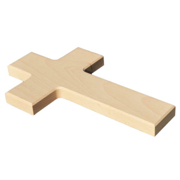 Blanko Holzkreuz - Wandkreuz, gefräste abgeschrägte Kanten - zum Selbstgestalten 20cm | Bejol Bastelshop