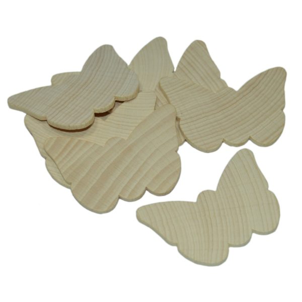 Holzschmetterlinge 10 Stück - Schmetterlinge aus Holz zum Bemalen 4,5x5,8cm | Bejol Bastelshop
