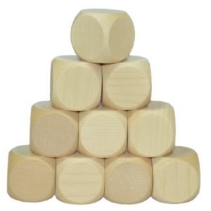 Blanko Holzwürfel 30mm, 10 Stück - Gebetswürfel Blanko-Würfel Holz unbedruckt