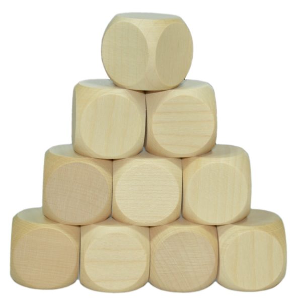 Blanko Holzwürfel 30mm, 10 Stück - Gebetswürfel Blanko-Würfel Holz unbedruckt