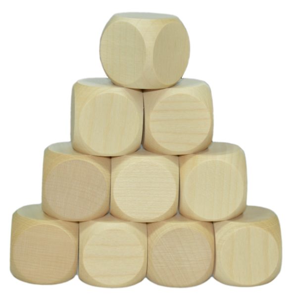 Blanko Holzwürfel 30mm, 10 Stück - Gebetswürfel Blanko-Würfel Holz unbedruckt | Bejol Bastelshop