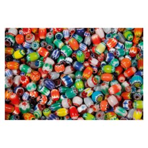 Chevron Perlen - Glasperlen-Mix bunt, rund & oval - 1kg Großpackung