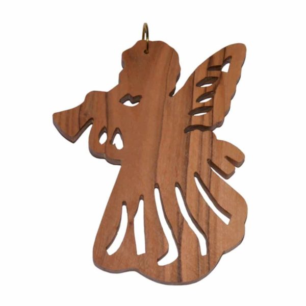 Christbaumschmuck Holz, Olivenholz Anhänger Engel, aus Bethlehem 8cm | Bejol Bastelshop