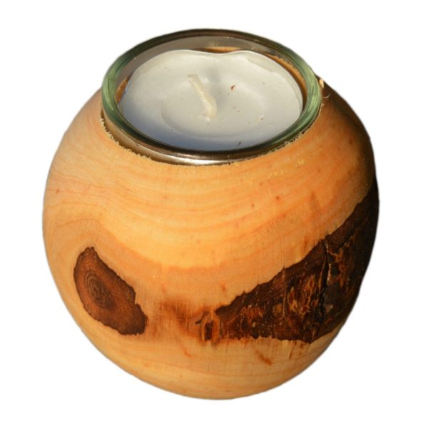 Rinden Teelichthalter, Kugel klein Ø 7cm - Deko Teelichtkugel Holz | Bejol Bastelshop